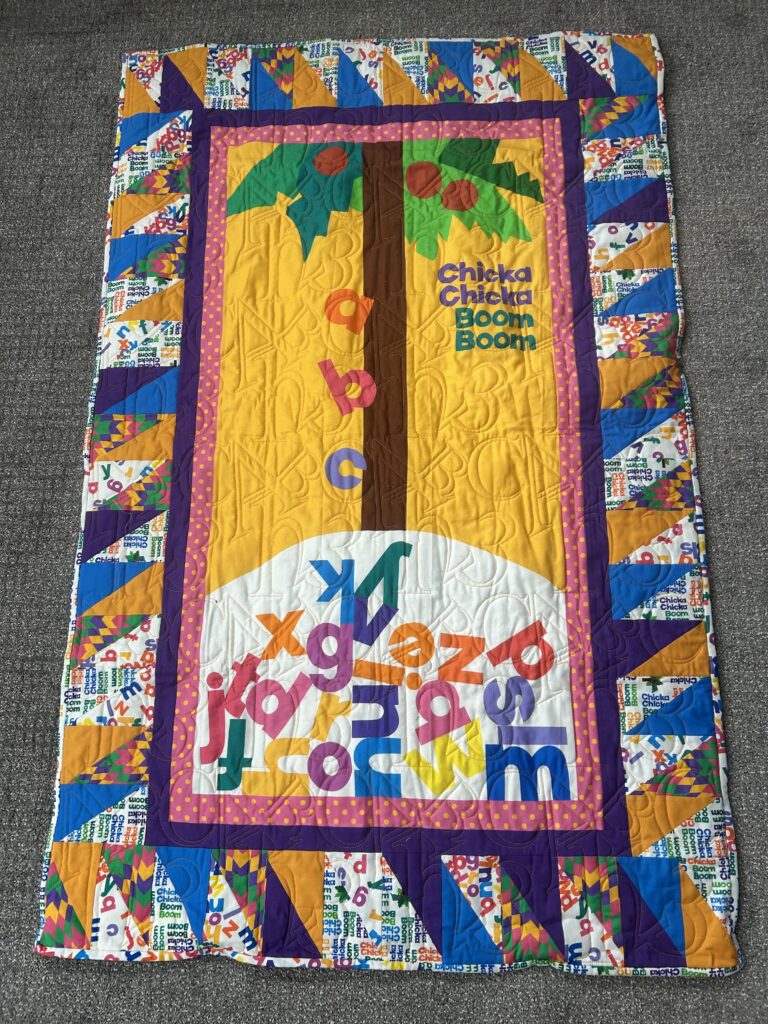 Handmade Lavender Weighted Quilt “Alphabet Dreams”