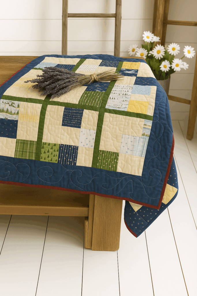 Handmade Lavender Weighted Quilt “Lakeside”